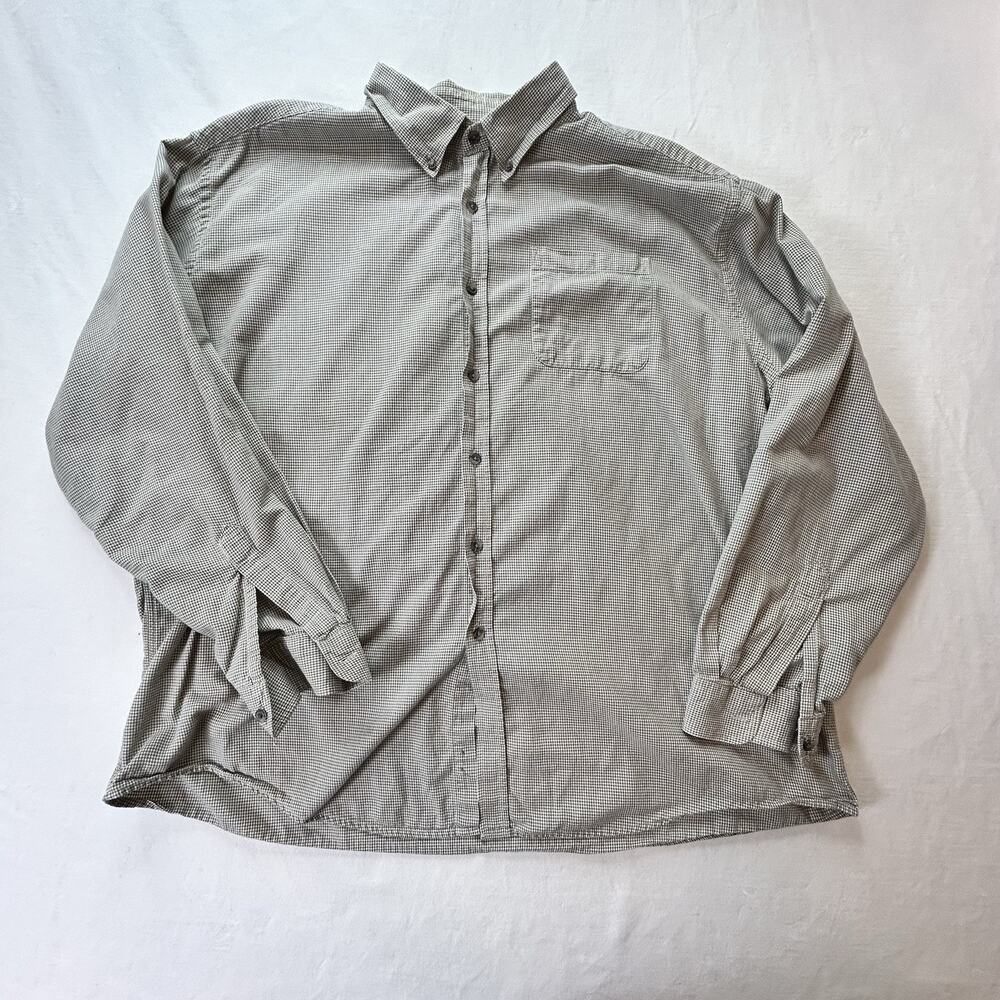 LL Bean Men’s XXL Brushed Cotton Light Flannel Houndstooth Button Up